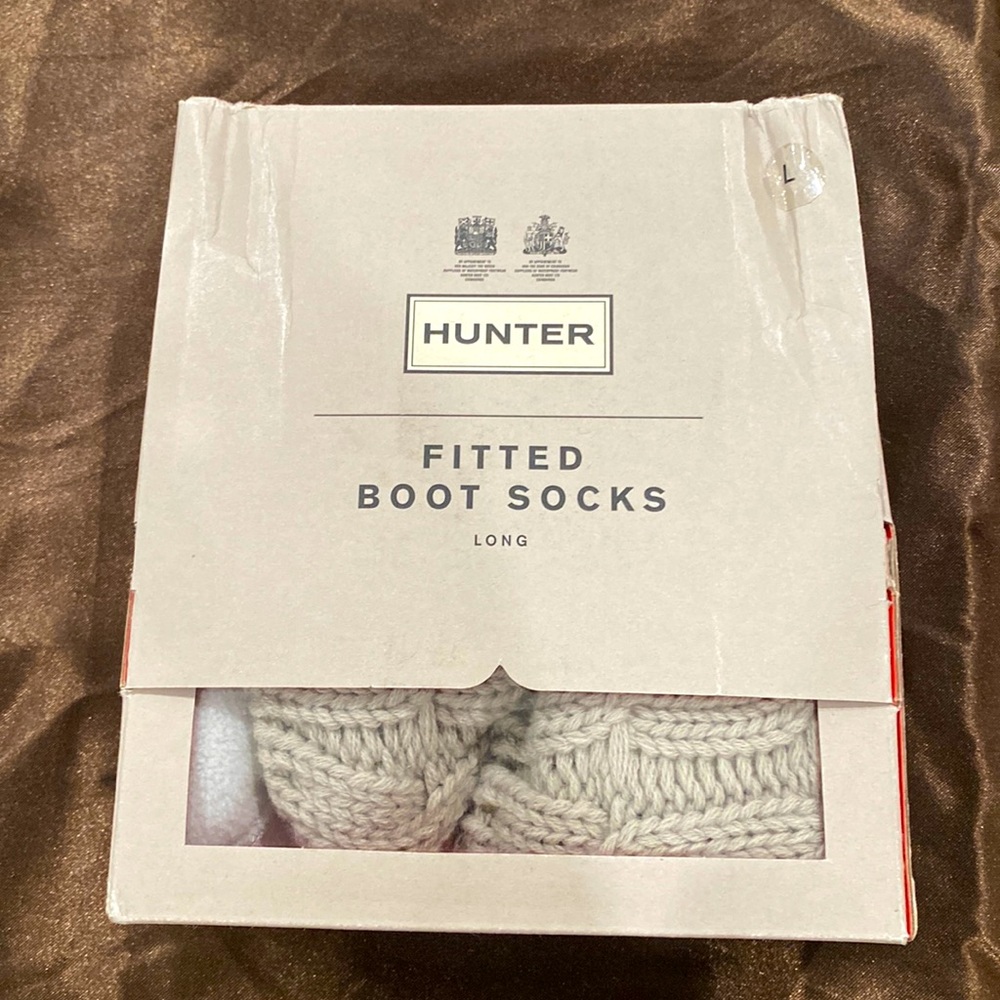 Long Grey warm fitted Hunter boot socks